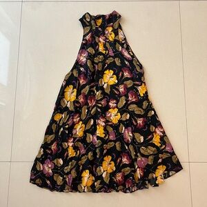 FREE PEOPLE Black and Yellow Mini Flowy Dress
